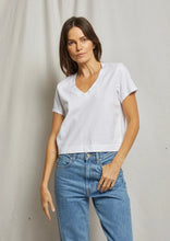 Load image into Gallery viewer, Frankie Ringspun Cotton Vneck Tee
