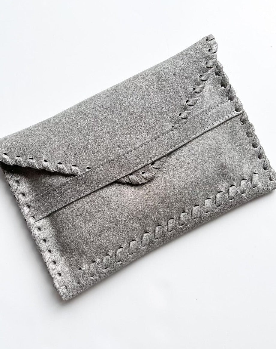 Shimmer Leather Clutch