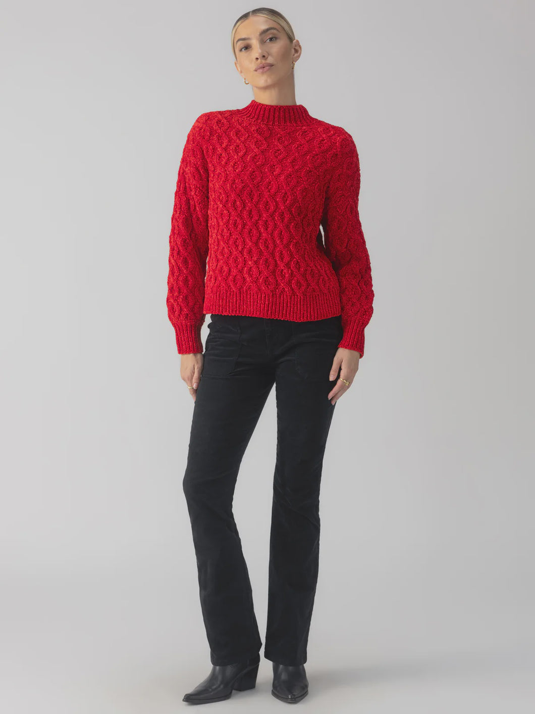 Cable Mock Neck Sweater