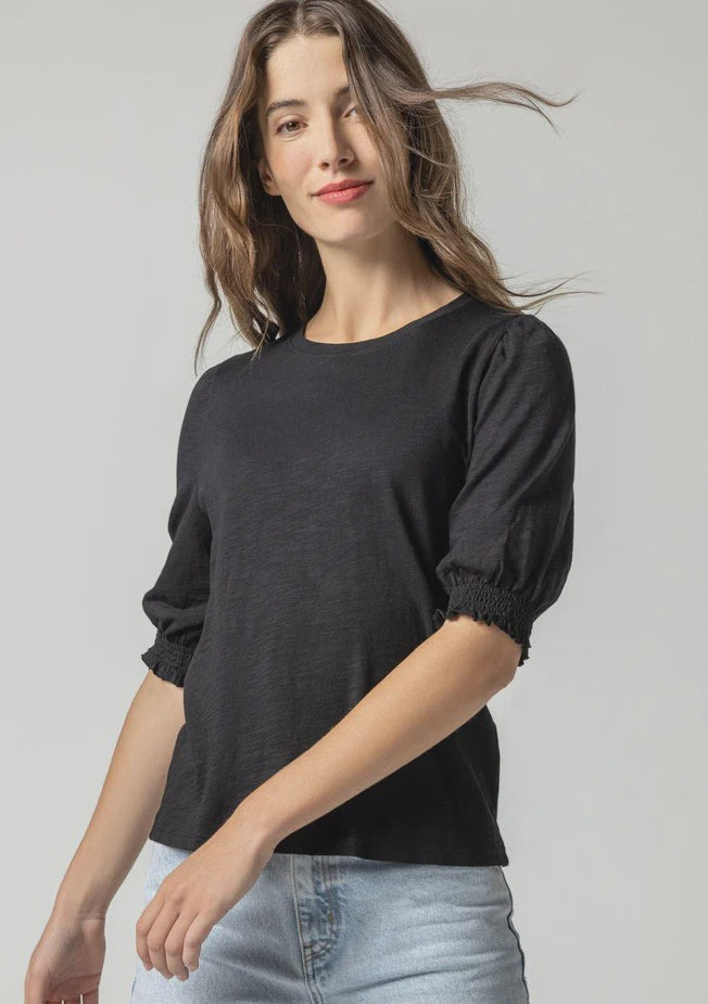 Smocked Cuff Short Sleeve